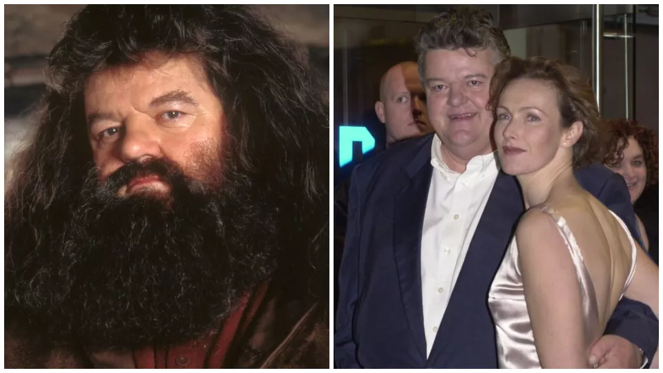 Hagrid / Robbie Coltrane s bývalou manželkou.