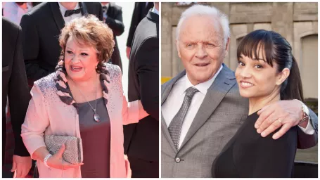 Jiřina Bohdalová (vľavo) a Anthony Hopkins s neterou Tarou (vpravo).