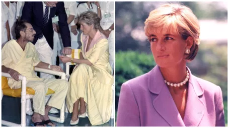 Ilustračná fotografia - Princezná Diana v Rio de Janeiro v roku 1991 s pacientom s HIV.