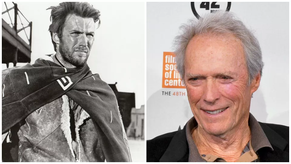 Clint Eastwood vo filme Za hrsť dolárov (1964) / V roku 2010.