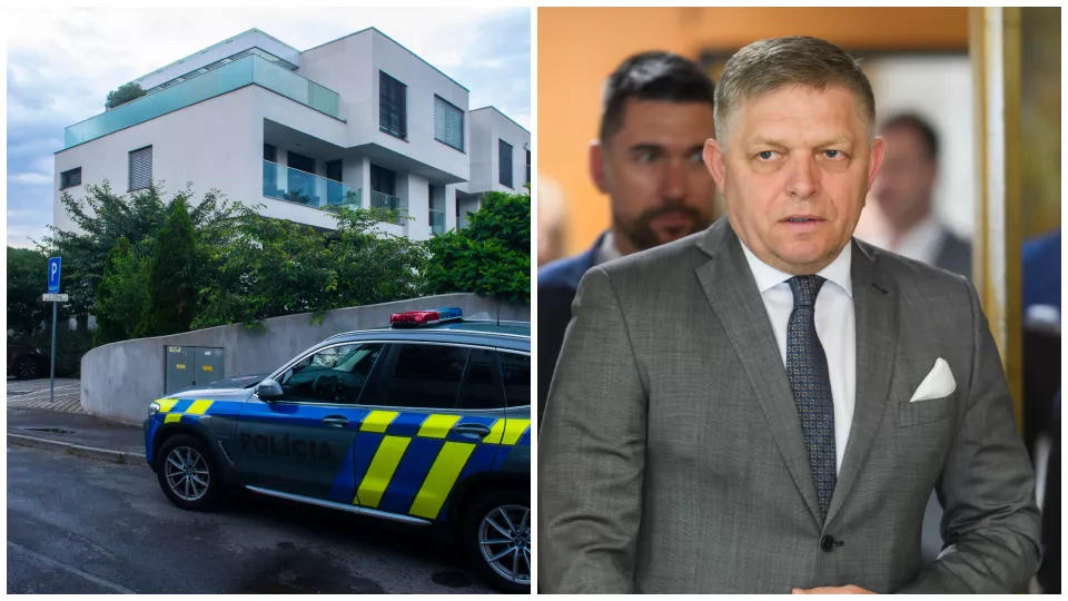 Policajné hliadky pred bytom predsedu vlády / Robert Fico