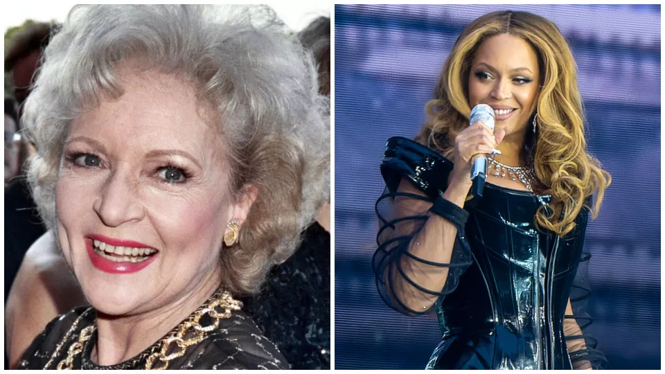 Americká herečka Betty White (vľavo) a speváčka Beyoncé (vpravo).