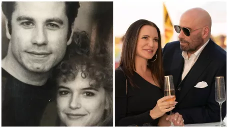 John Travolta s manželkou Kelly Preston / John Travolta s herečkou Kristin Davis