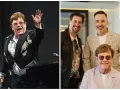 Elton John / S Christian Borle (vľavo hore) a manželom Davidom Furnishom