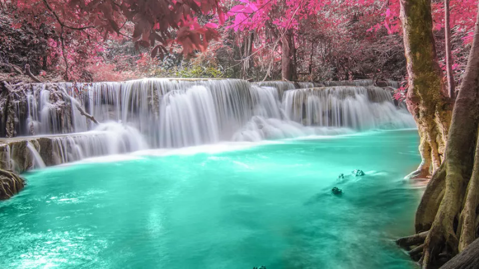 Vodopád v Kanchanaburi, Thajsko