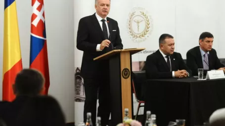 Slovenský prezident Andrej Kiska v Rumusnku..