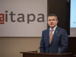 Na snímke podpredseda vlády SR pre investície a informatizáciu Peter Pellegrini počas slávnostného otvorenia 15. ročníka Medzinárodného kongresu ITAPA 2016.