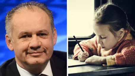 Prezident SR Andrej Kiska/Ilustračné foto:Dievčatko píše list